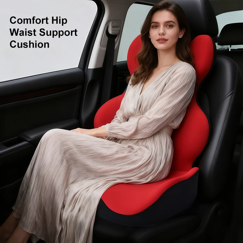 L Shape Car Seat Lumbar Backrest Support Cushion Ergonomic Chair Pad Memory Foam Human Spine Pad Car Interior Accessories