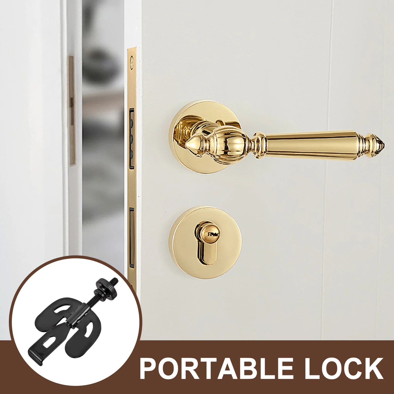 

Portable Door Lock High Strength 304 Stainless Steel for Hotel Bedroom Security Anti-Theft Lock Hotel Door Locks for Travelers