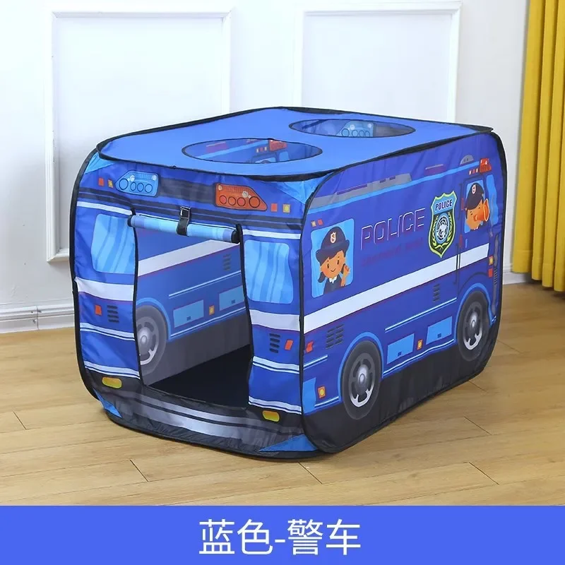 Children'S Indoor Fire Police Car Tent Princess Playing House Boys And Girls Game House Convenient Folding Ocean Ball Pool Toy