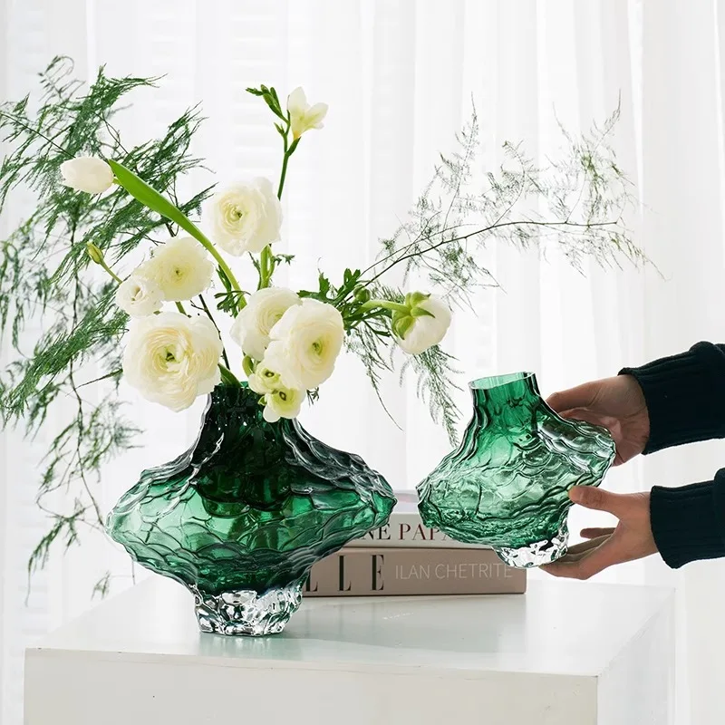 

Creative Nordic ins Canyon Vase Irregular Glass Home Living Room Ornament Model Room High Quality Decoration Batch