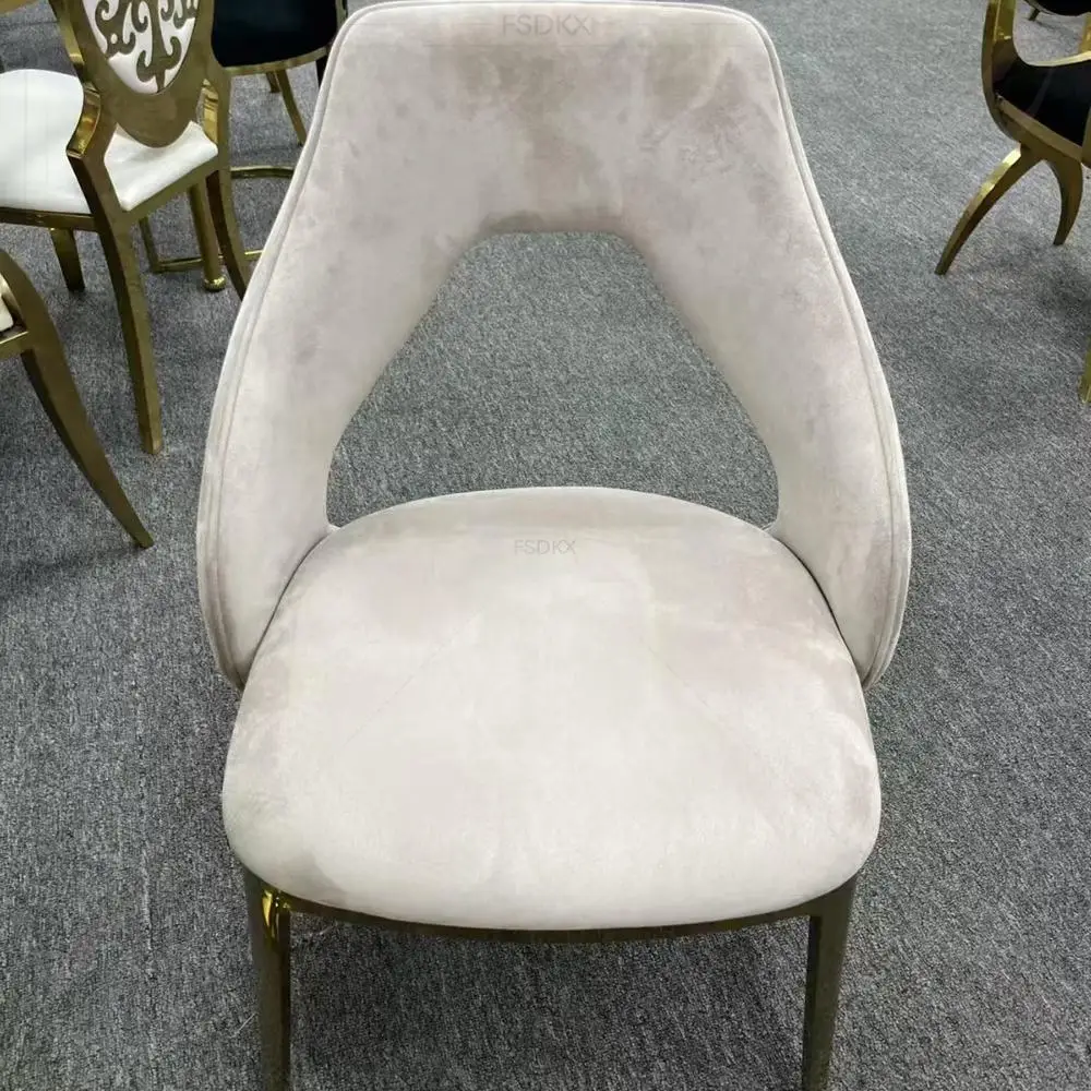 

Newest Stainless Steel Velvet Dining Chair Stylish Side Chairs for Hotel Restaurant Wedding Dining Living Room Furniture Leisure