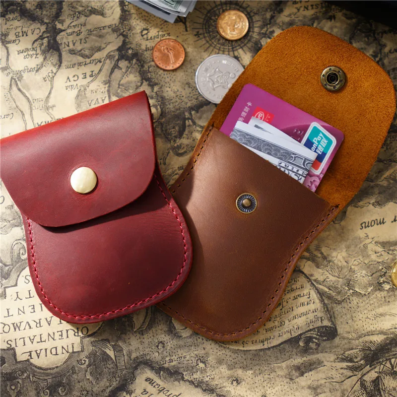 

Vintage Genuine Leather Coin Purse Retro Wallet Money Pocket Hasp Storage Bag Change Coin Pouch for Men Women