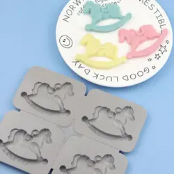 1pcs Silicone 4 Cavity Trojan Horse Shape Aromatherapy Mold Handmade Tools For Perfume Soap Resin Craft