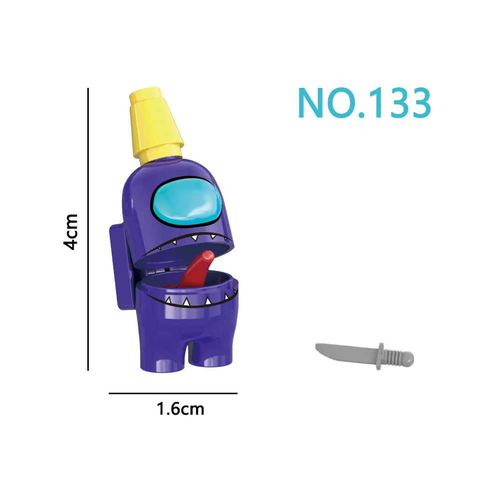 8Pcs/Set Space Werewolf Kill Assembly Among US Small Particle Building Blocks for Children's DIY Toys Ornament Gifts