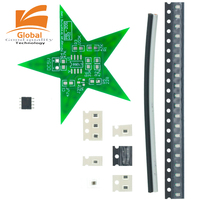 Students Training DIY Kit Five-Pointed Star Breathing Light Gradient LED Light for Christmas Soldering Training Red Green Blue