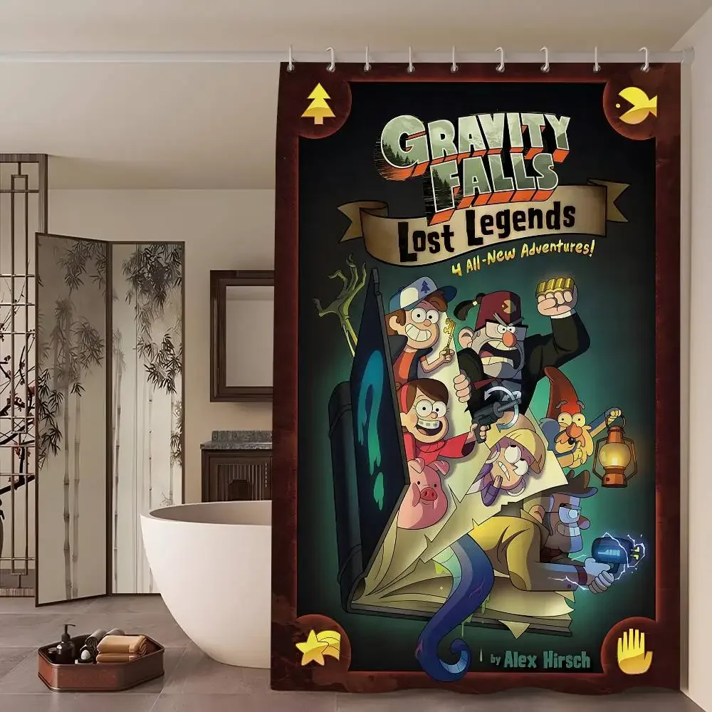 

Классическая занавеска для душа из фильма G-gravity F-falls, уличный пейзаж, летние каникулы, декор для ванной комнаты, праздничная полиэстеровая занавеска для ванны