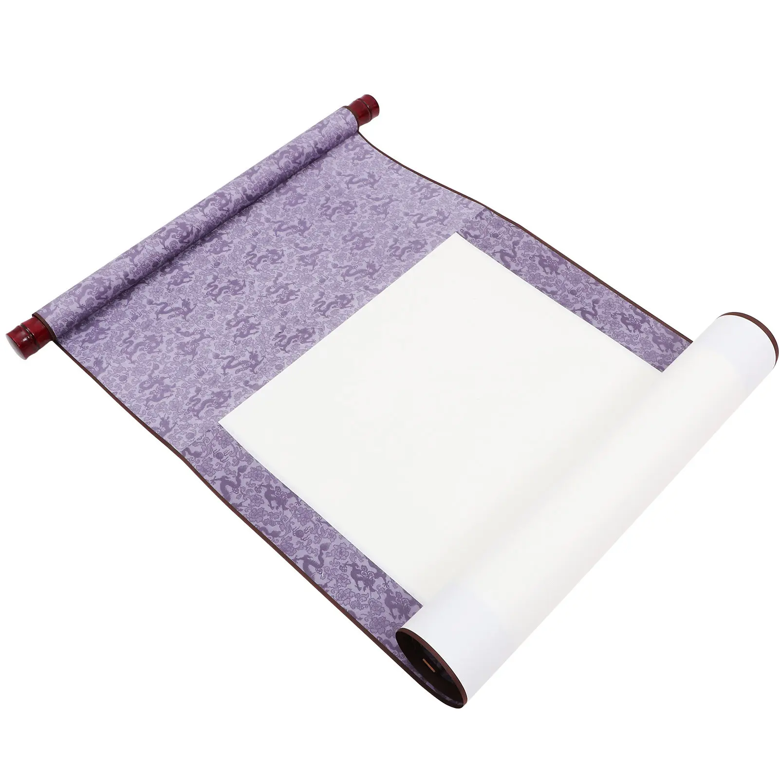 Premium Blank Calligraphy Scroll Chinese Xuan Paper Wood Roller Lightweight Compact Design for Brush Writing Painting Drawing