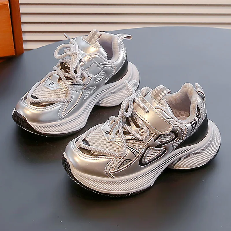 

Teenager Kid's Sneakers Trend Fashion Autumn Sport Shoes For Children PU Leather Waterproof Boy's Girl's Running Shoes Footwear
