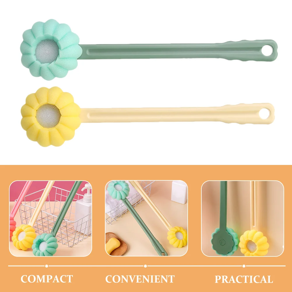 

2pcs Long Handle Shower Brush Back Clean Brush For Bathing Soft Bristles Back Scrubber For Men Women Bath Supplies Body Washing