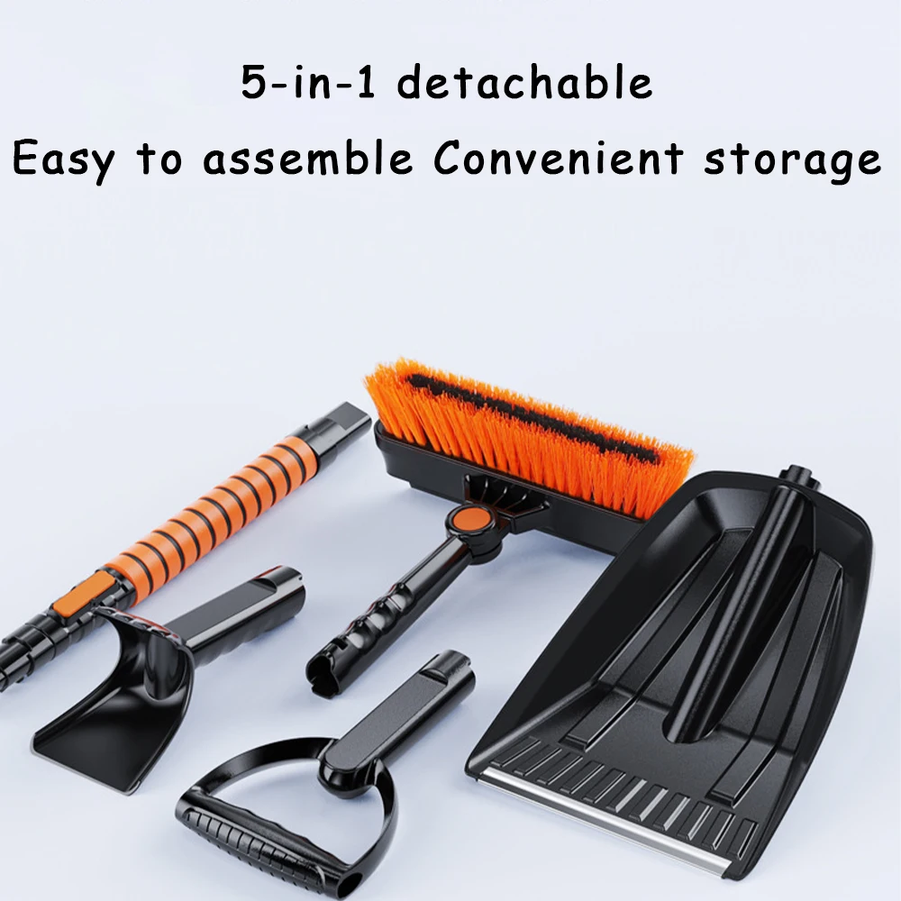 

2-in-1 Retractable Ice Shovel And Brush Efficient Ice Snow And Stain Removal Tool for Winter Weather