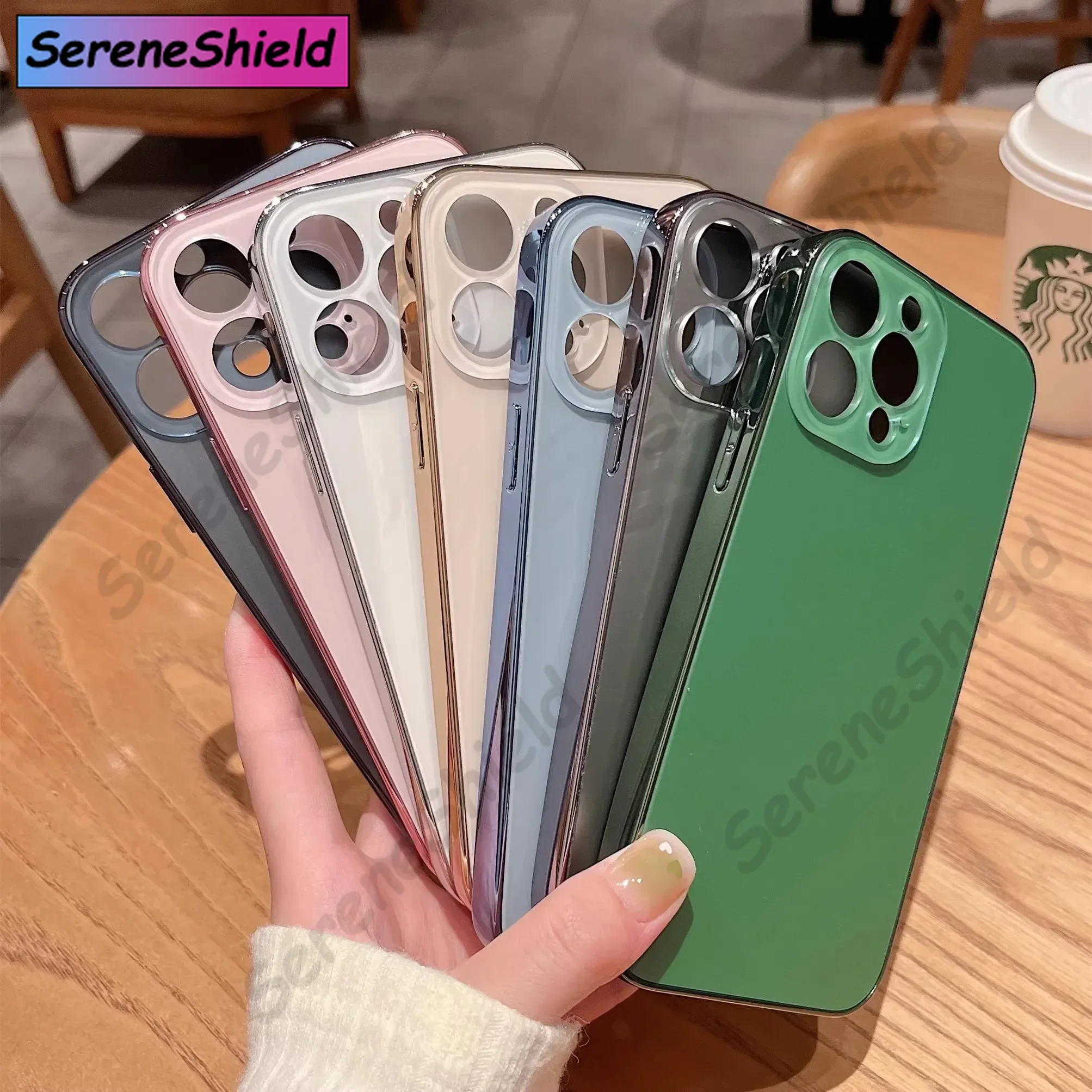 حافظة رفيعة غير لامعة لهاتف آيفون 11 12 13 14 15 16 برو ماكس واقي للعدسات الزجاجية غطاء ممتص للصدمات #2