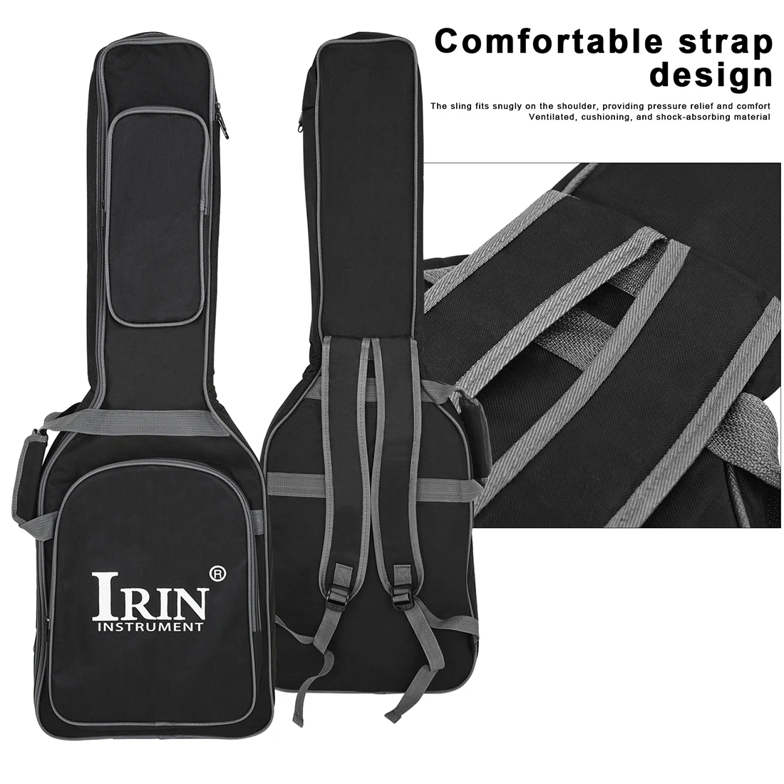 IRIN حقيبة الغيتار الكهربائي 10 مللي متر سميكة 33 أكسفورد القماش اللؤلؤ القطن الغيتار الكهربائي حقيبة الظهر مقبض حقيبة الغيتار الملحقات #3