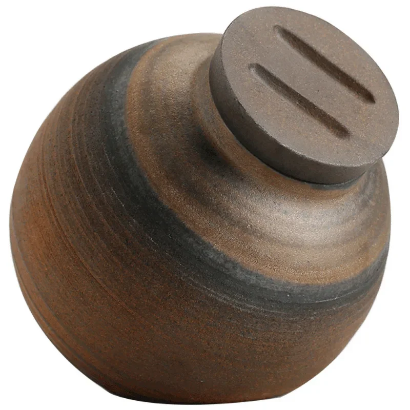 Earthenware Tea Manual Vintage Ceramic Sealed Storage Cha Guan Pu Er Guan Tea Jar Tea Storage Travel Tea Accessories Ceramic Jar