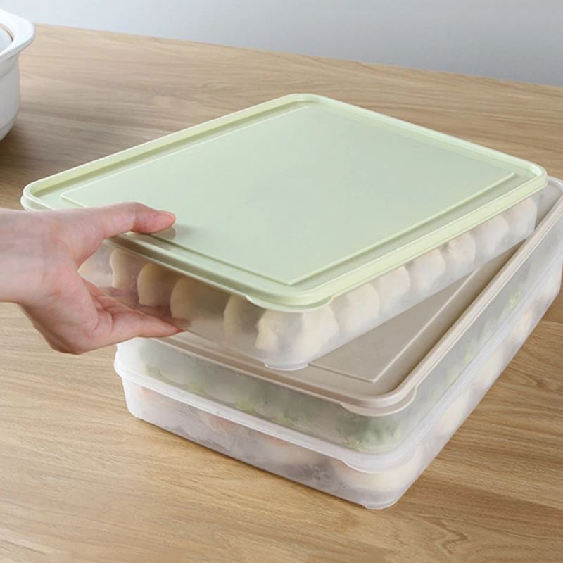 Save Space Dumpling Box Quick-frozen Wonton Tray Large Capacity Large Capacity Design Home Kitchen Fashion White