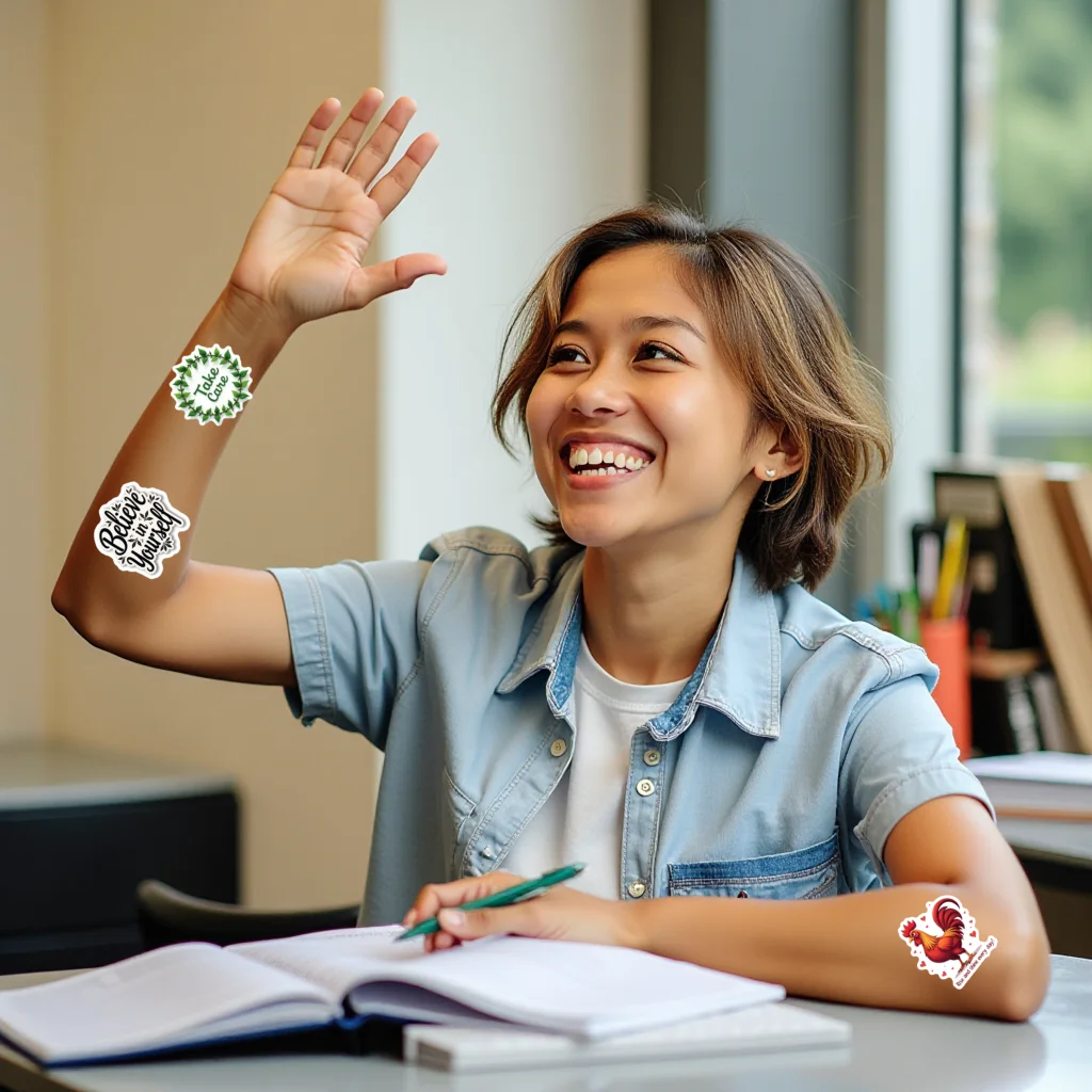 ملصقات العبارات ملصقات الحب المزخرفة ذاتية اللطيفة لزجاجة المياه ذاتية الحب للكمبيوتر المحمول