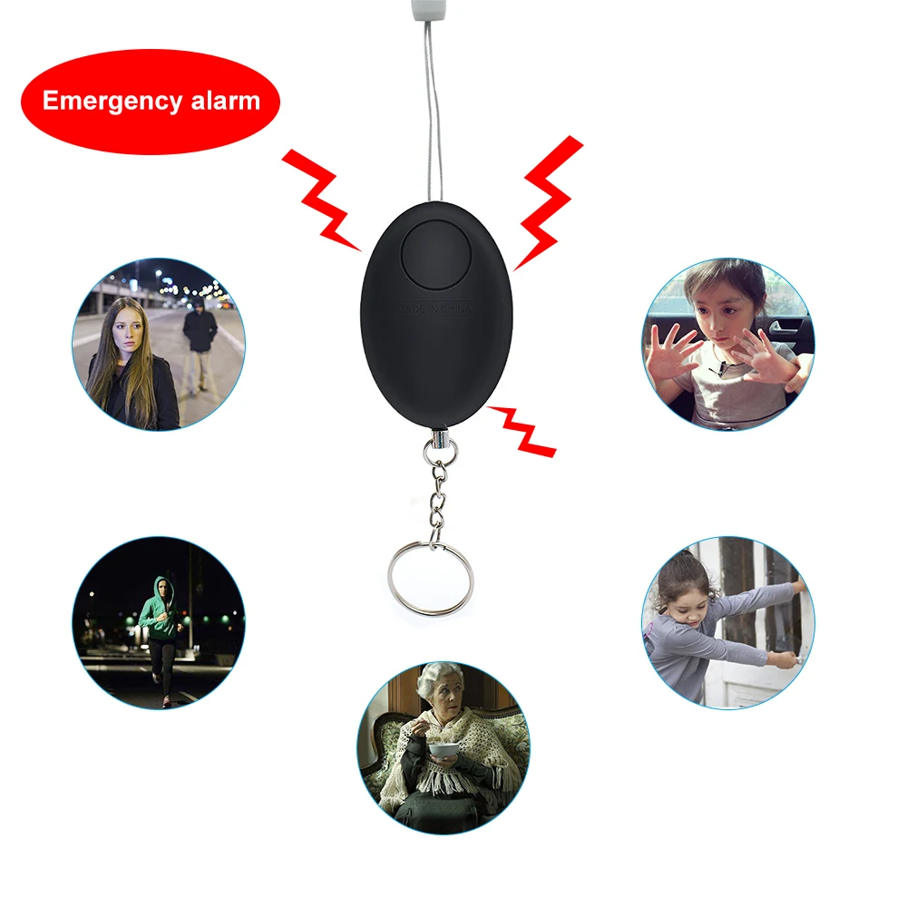 Cheap Self Defense Alarm 120dB Egg Shape Girl Women Security Protect Alert Personal Safety Scream Loud Keychain Emergency Alarm