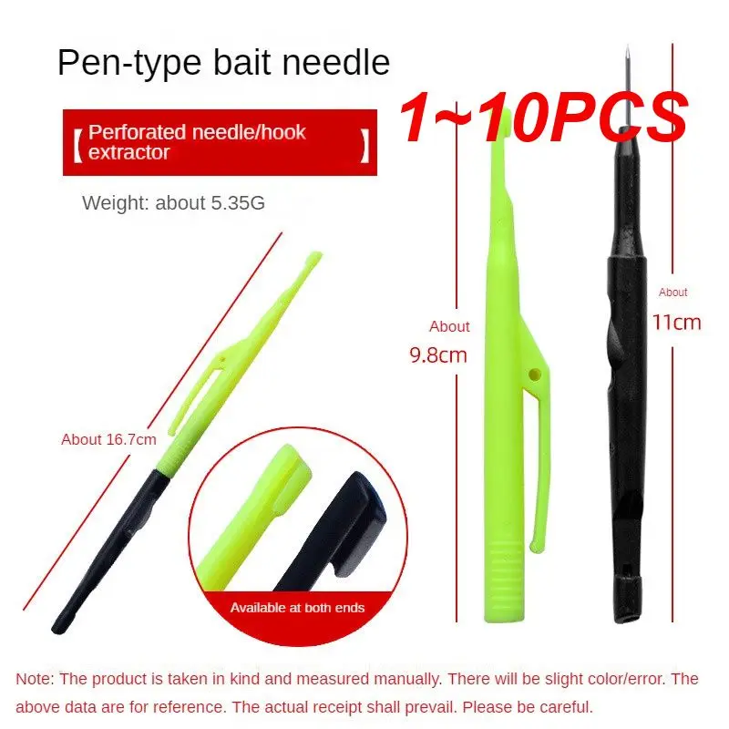 1~10PCS Yellow Fishing Tackle Knot To Hook Tying Tool Kit plastic Needles Tying Tool Kit Fish Remover Extractor Knot Picker