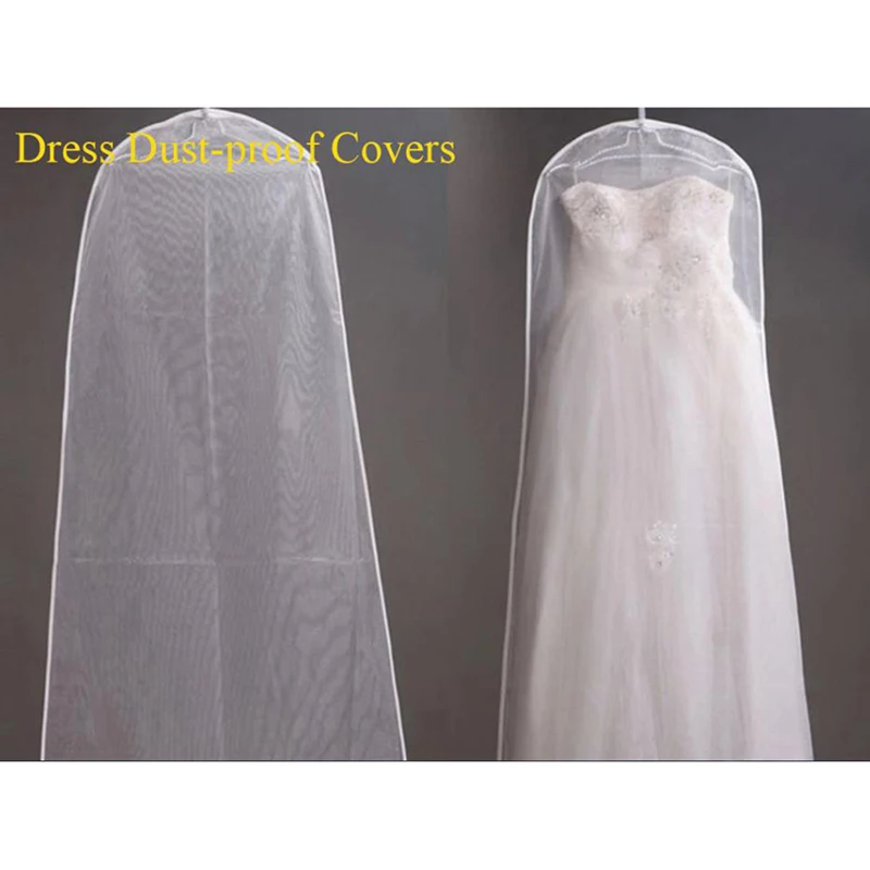 Transparent 160cm/180cm/200cm Long Soft Tulle Dust Cover Home Clothes Wedding Dress Protector White Mesh Yarn Material【Homeclub】