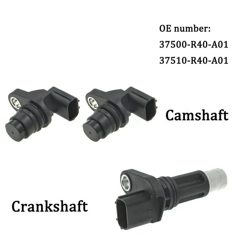 3 Pcs Car Camshaft Crankshaft Position Sensor Sensor Fits For Honda Acura 2008-2015 L4 2.4L 37510-R40-A01, 37500-R40-A01