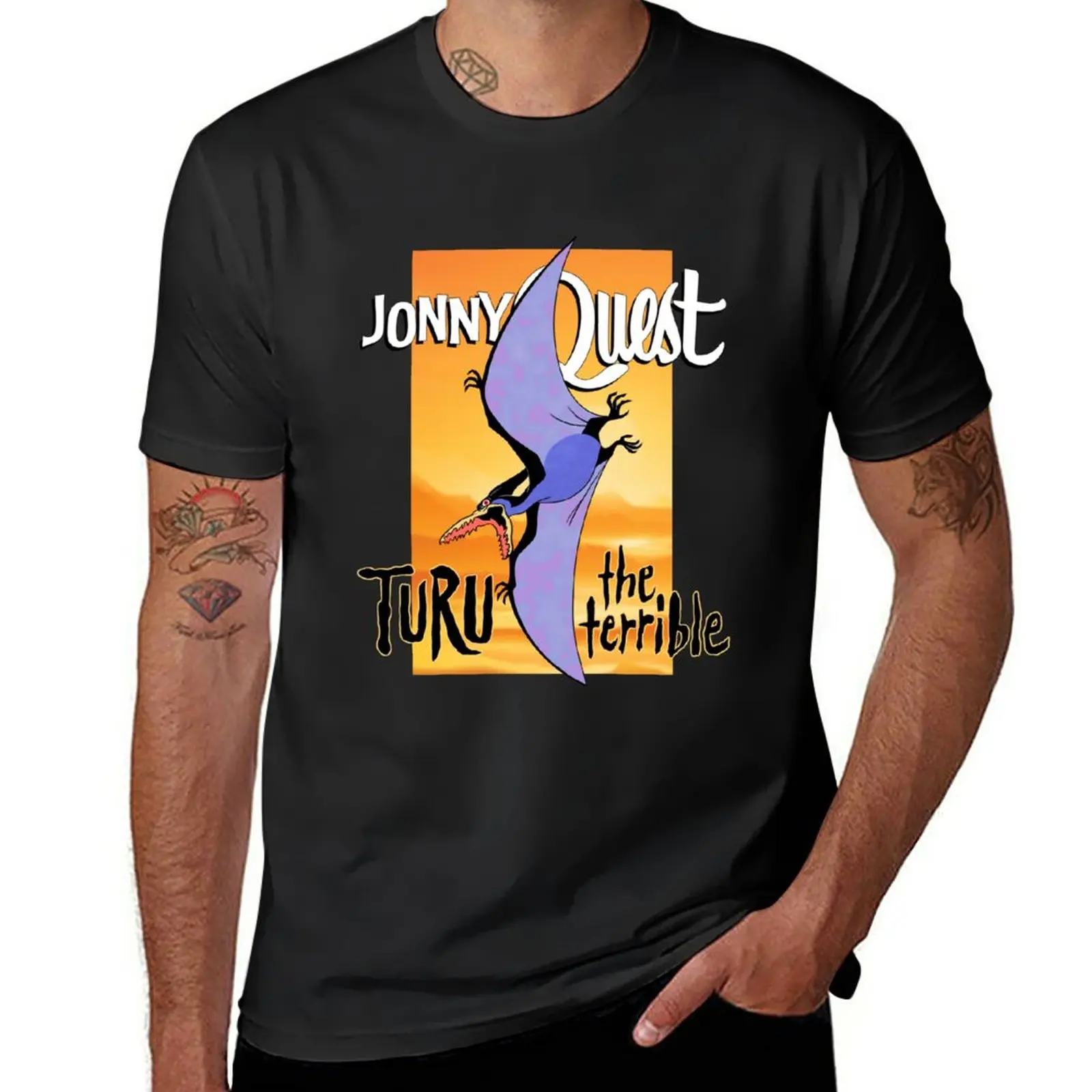 New Tribute to Jonny Quest: Turu The Terrible, Attacking Pteranodon Flying Reptile T-Shirt plus size tops mens vintage t shirts