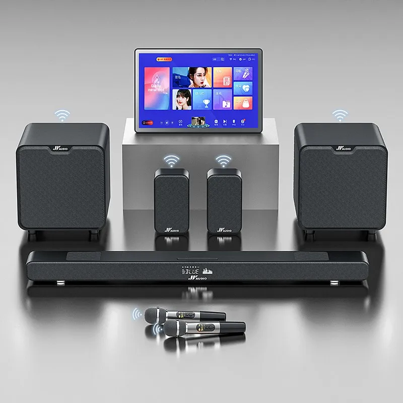 A9pro Wireless Home Theater System with Virtual Surround Sound 3D Surround Wireless Subwoofer for Karaoke