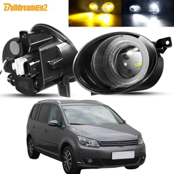 2 Pieces 30W Angel Eye Fog Light Assembly For Volkswagen VW Touran (1T3) 2010-2015 Car LED Fog Daytime Running Lamp DRL 9006 12V