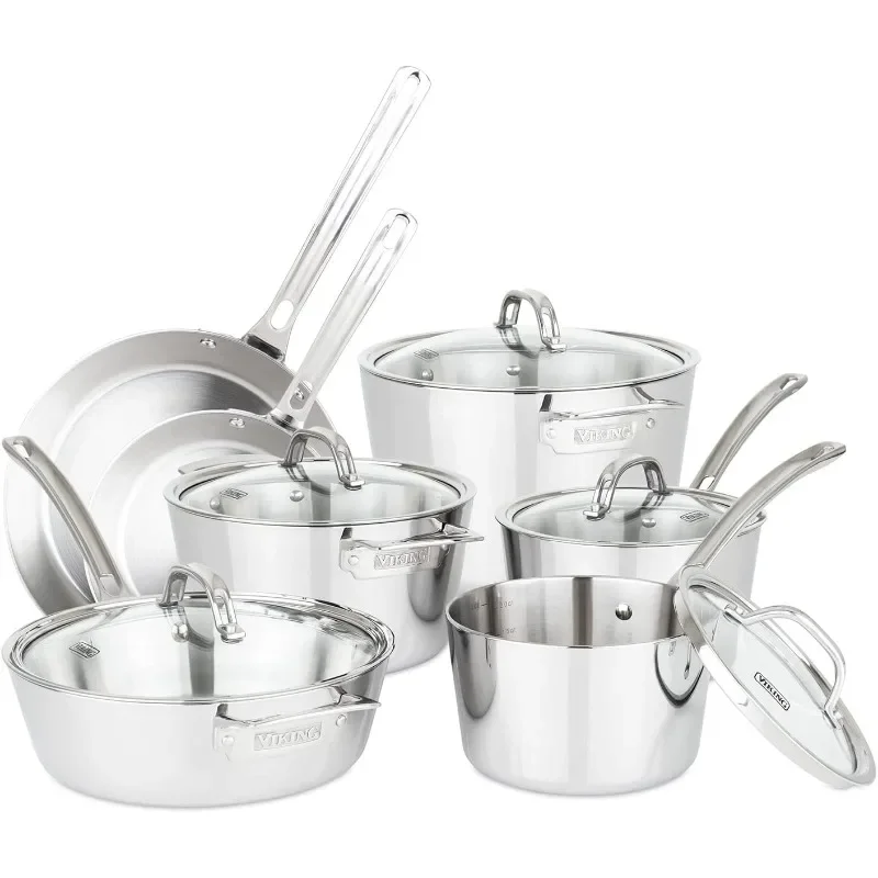 

Stainless steel cookware set with glass lid, dishwasher, oven and all stovetop safe (including induction)