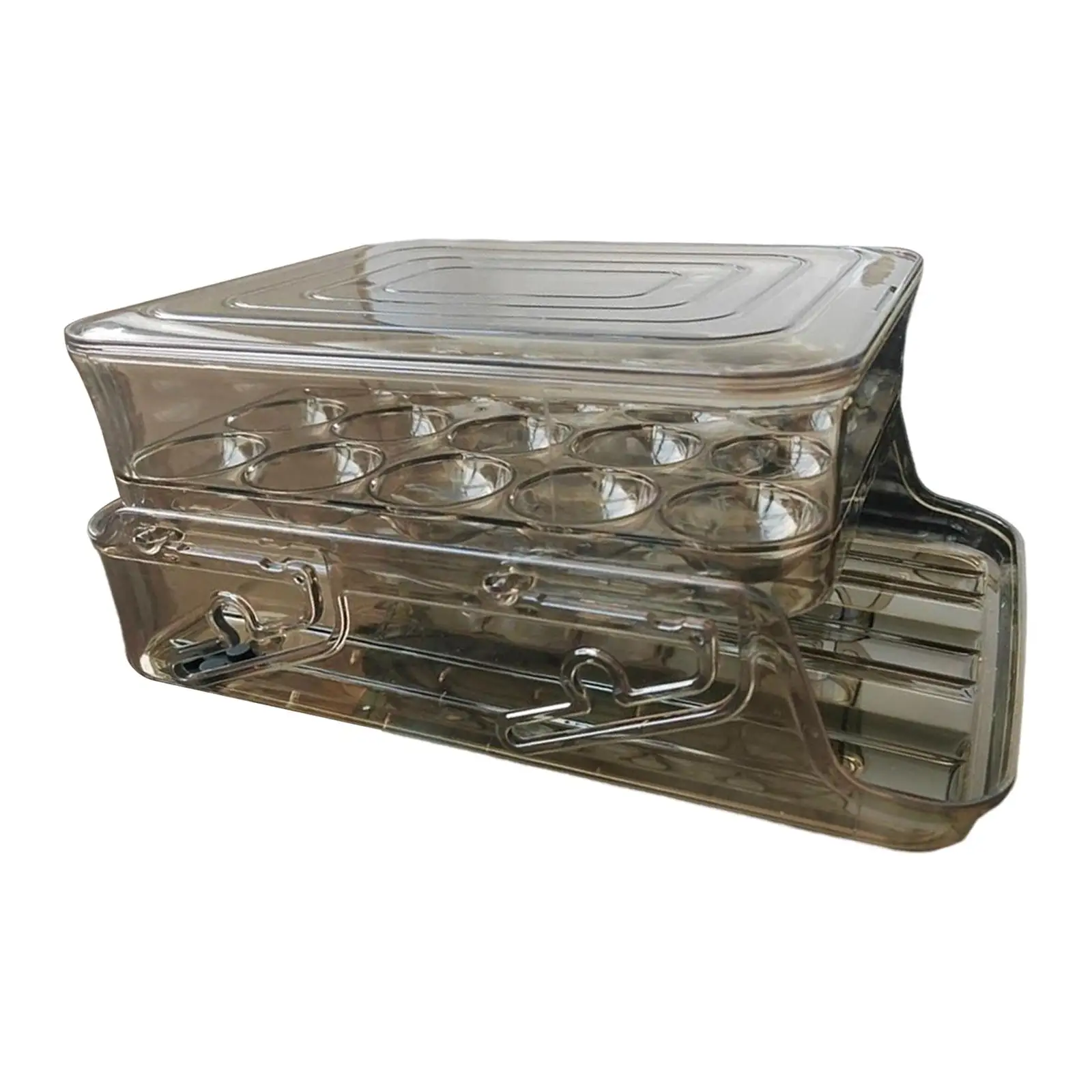 egg Holder for Refrigerator Clear Household Stackable with Lid Kitchen Egg Holder for Egg Organizer Storage Container