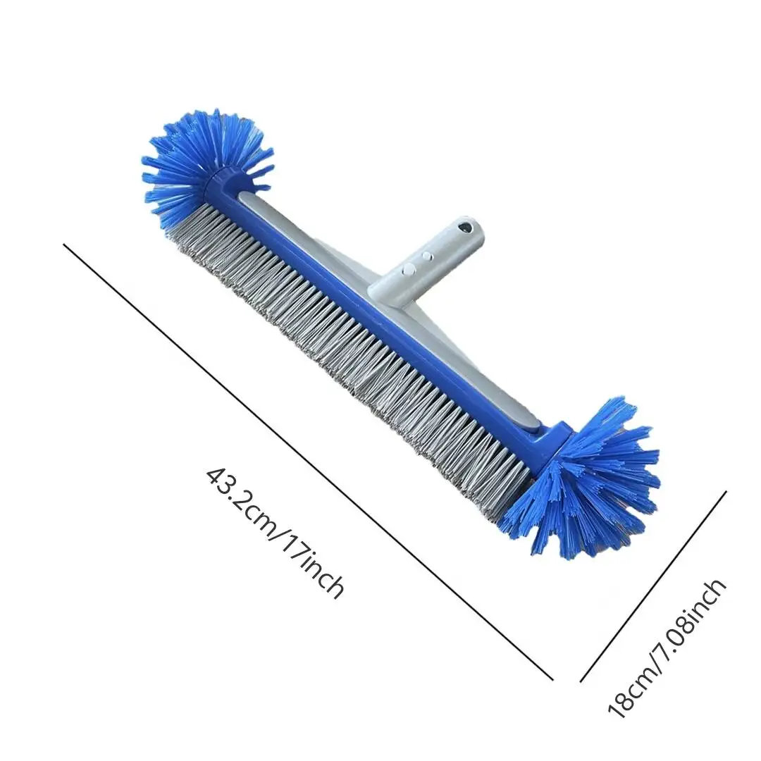 Swimming Pool Brush Head With Corner Cleaning Brush Semi-spherical Bristles Easy To Install Pool Tile Scrubber Brush