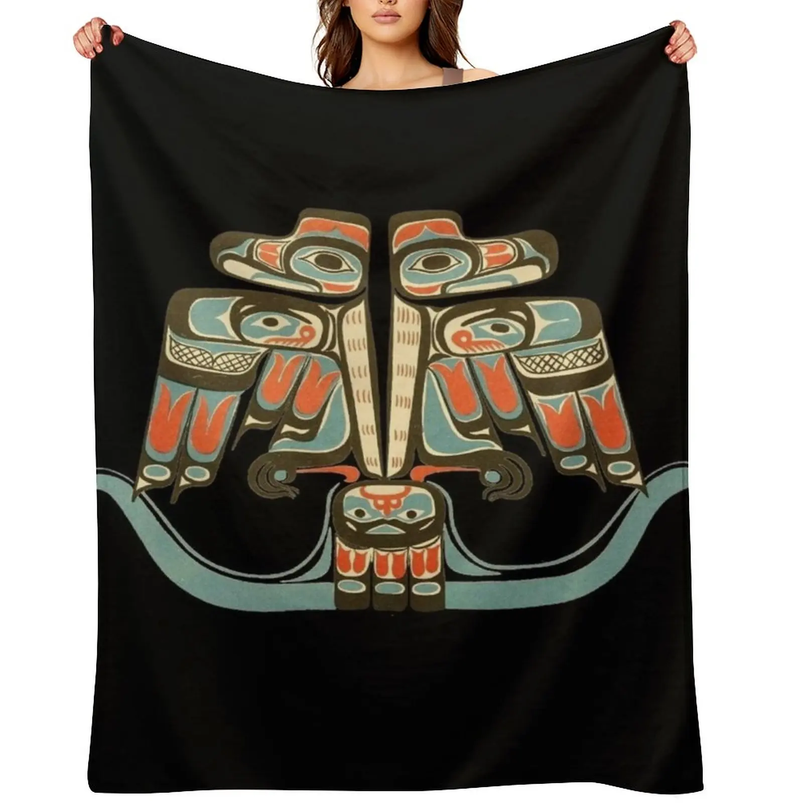 

Northwest Native Art Haida - Tlingit Thunderbird Throw Blanket Luxury Throw Thins Decorative Throw Blankets