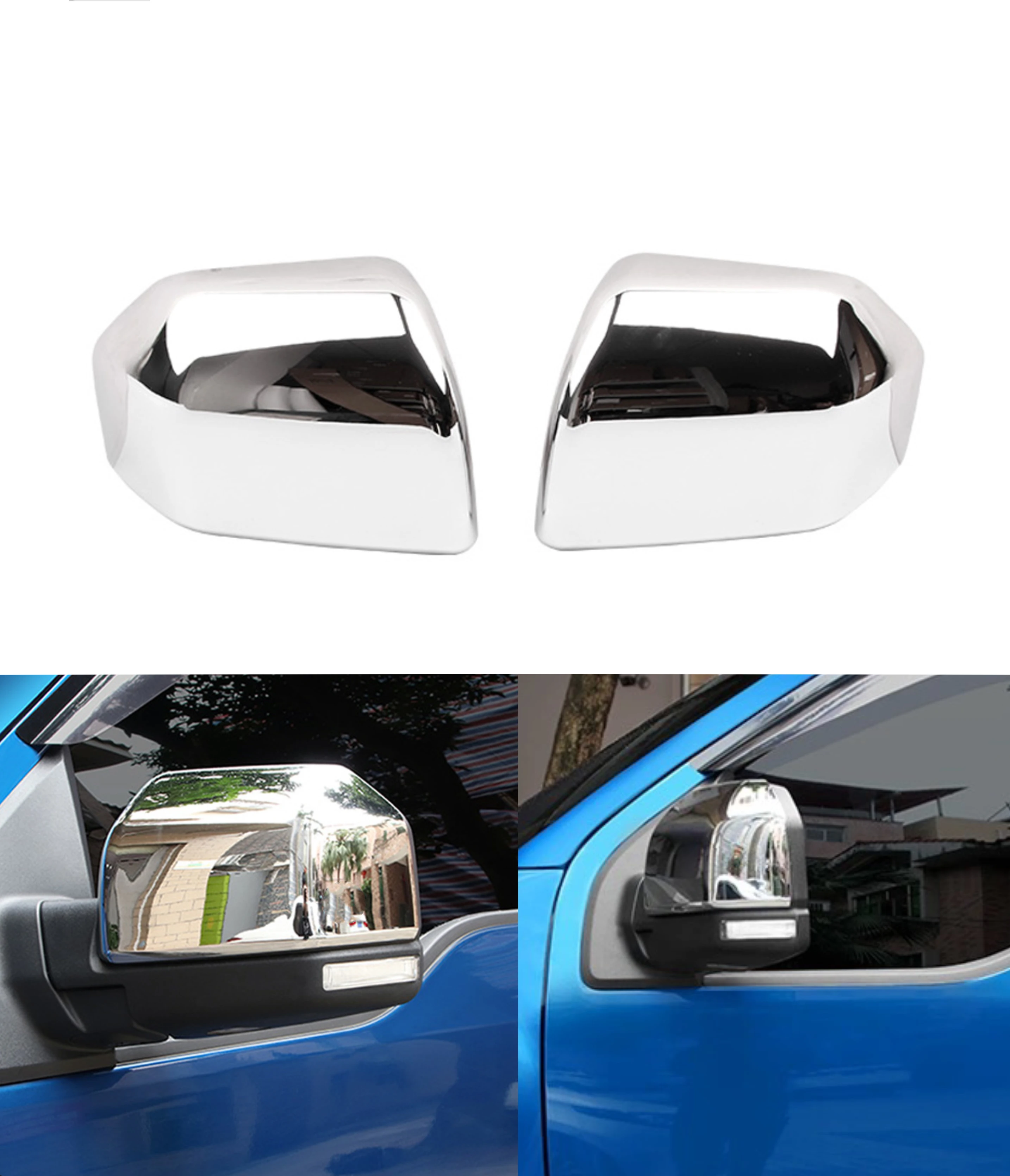 

Car Rearview Side Mirror Cap for Ford F150 F-150 4DR 2015 2016 2017 2018 2019 Side Rear View Decoration Cover Trim Chrome