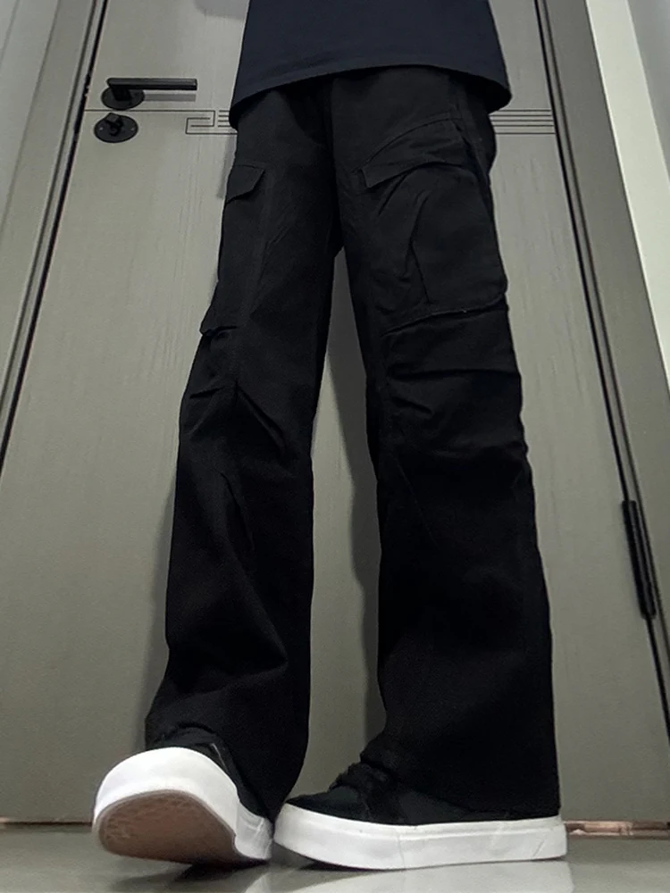 

Men's Utility Pants Cargo Shorts Folded Design Straight Leggings Autumn Wearable mid Waist Jeans Casual Comfortable Fit