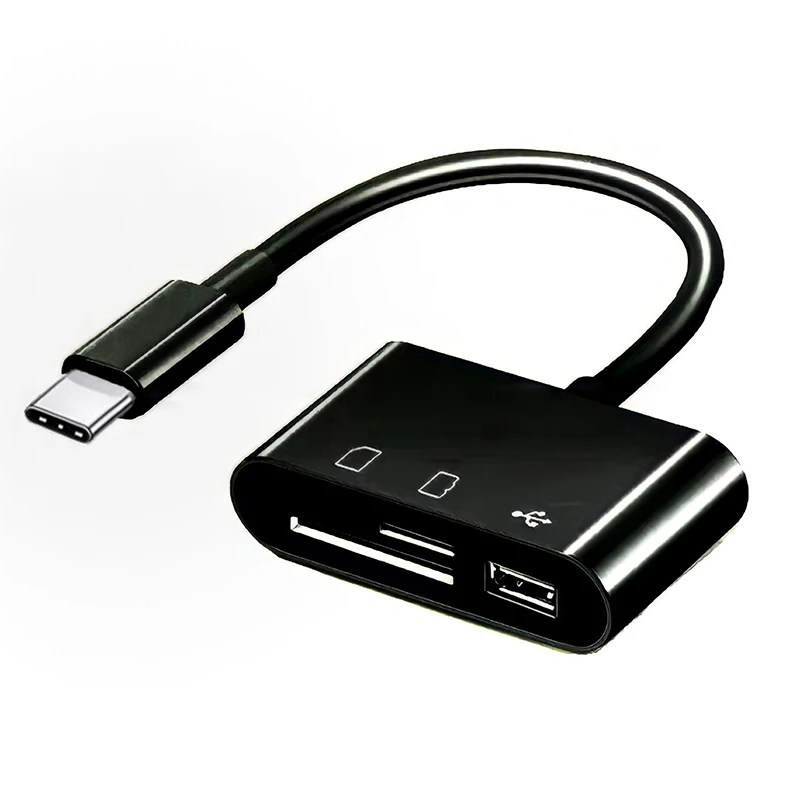 3-in-1 Card Reader Adapter Type C To SD TF Memory Card Reader USB Type C OTG Converter For Huawei Samsung Xiomi Phone Tablet