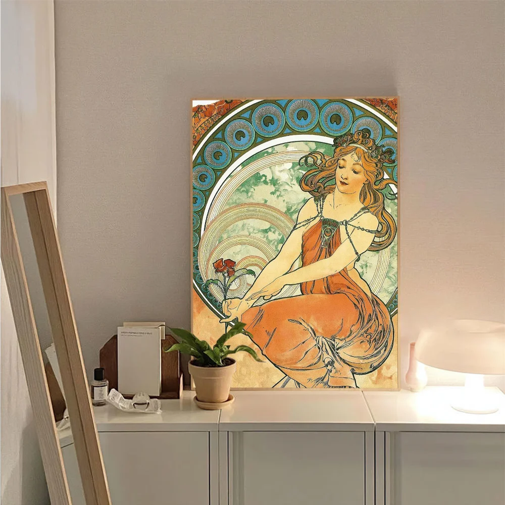 Plakaty z klasyczny Vintage sztuki Alphonse Mucha wysokiej jakości Retro plakaty na ścianę do dekoracja ścienna do pokoju domu