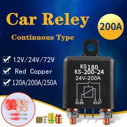 High Current 4 Pin Car Relay250A 12V 100A 200A Truck Motor Automotive Relay Continuous Type Automotive Car Relays Normally Open