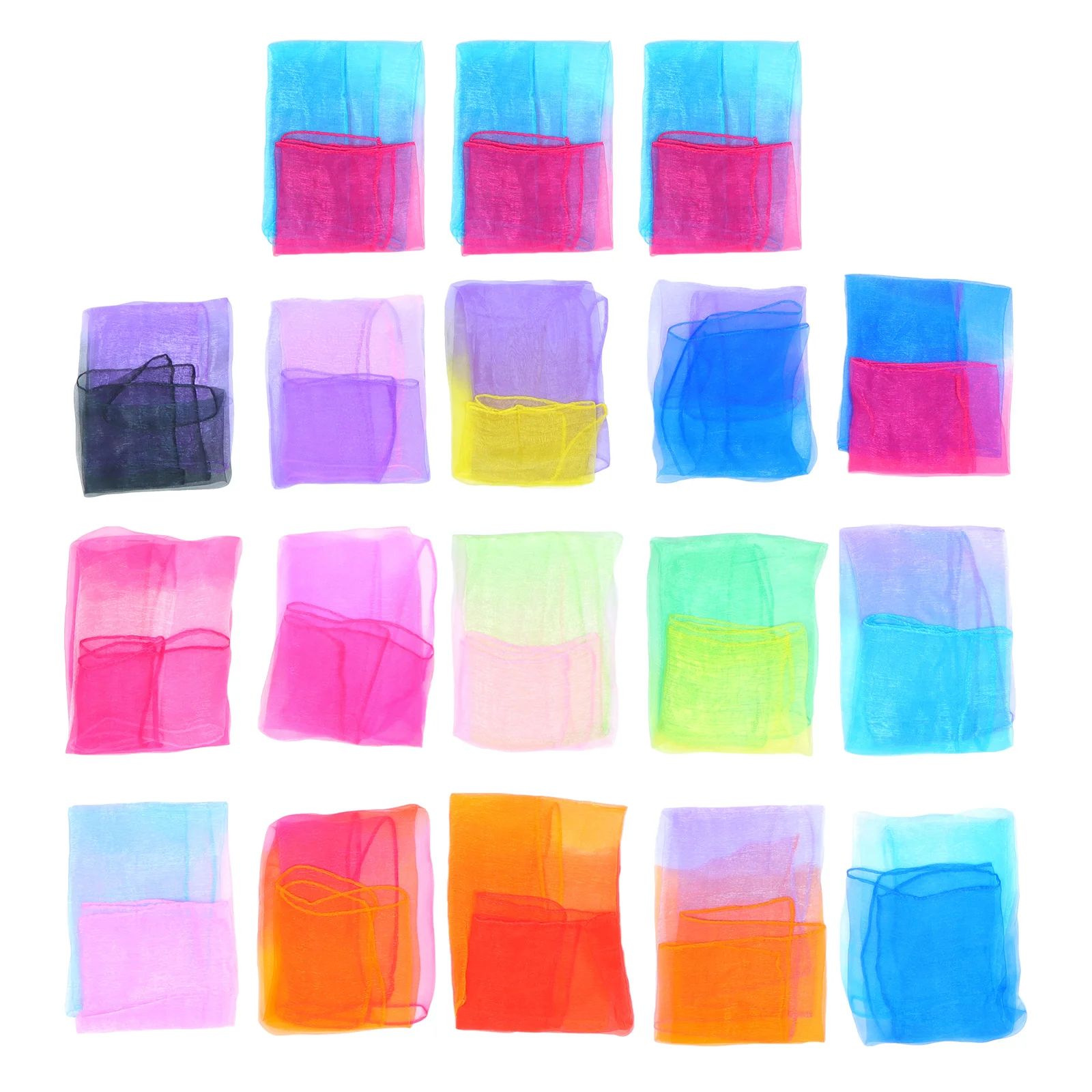

30Pcs Gradient Color Performance Scarves Supple Soft Lightweight Dance Scarf Kids Kindergarten Creative Small Scarves