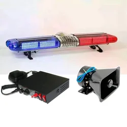 Strobe Warning Light Bar For Police Car Fire Truck Ambulance Alarm Flashing Lightbar With Siren & Speaker