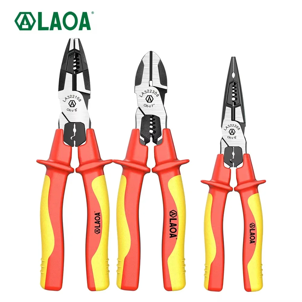 LAOA VDE Pliers Isolated Wire Cutter Cr-V Wire Stripper Cable Shearing  Withstand Voltage 1000V German VDE Certification