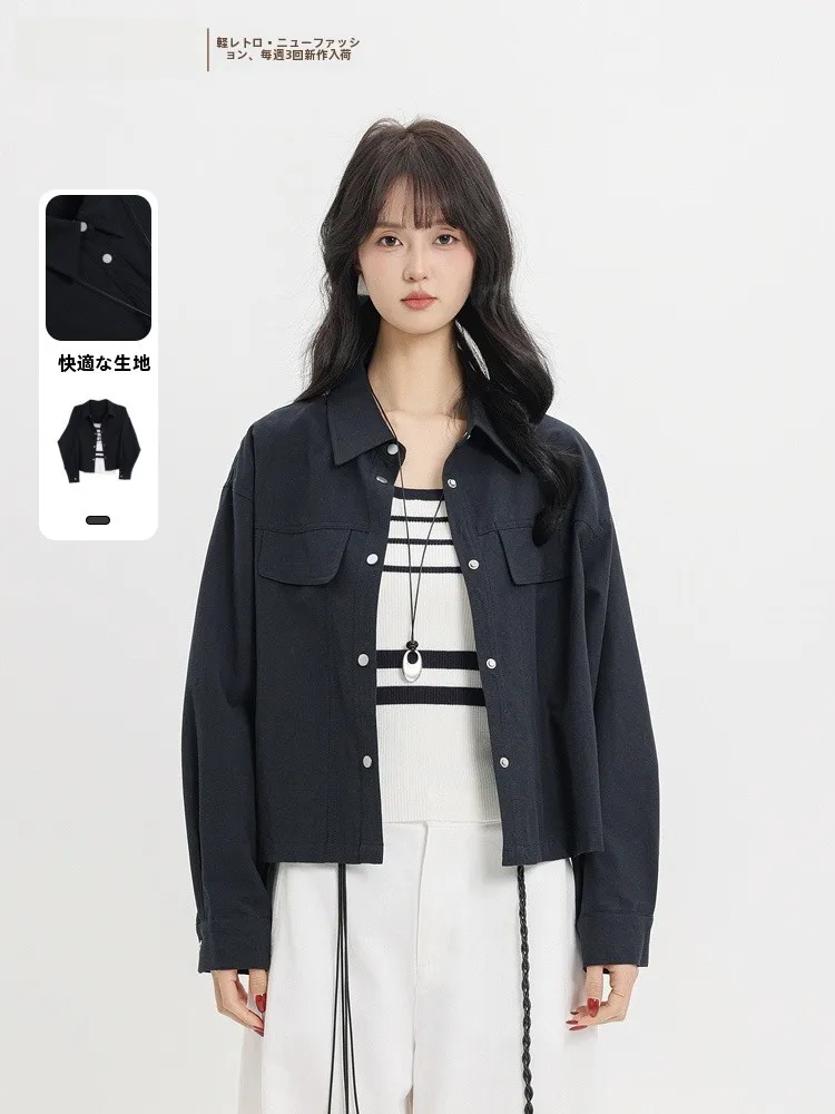 

Комплект из двух предметов Memory's Start: повседневный свободный крой, длинный рукав, на пуговицах, из смесового хлопка, универсальный, для работы, лето 2026