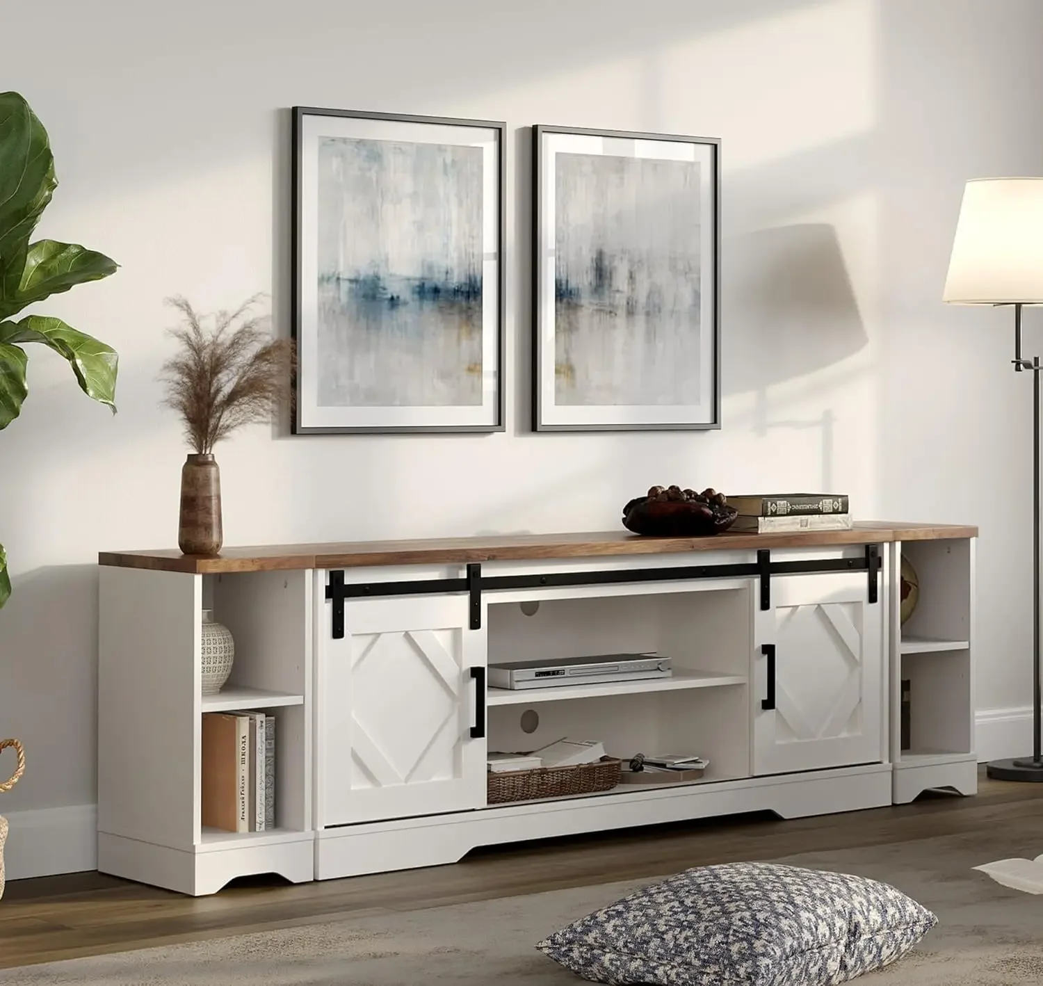 Modern Farmhouse 3 in 1 TV Stand for Up To 85