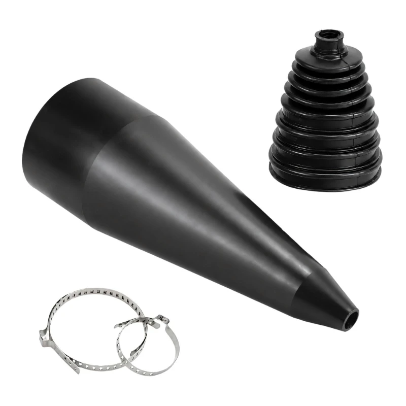 U2JA Black Silicone Joint CV Boot Replacement Kit with Cone Installer and Metal Retainers for Passenger Vehicle Driveline Repair