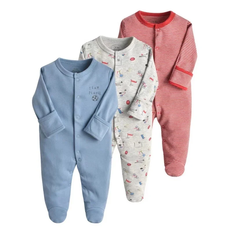 Winter Footed Pajamas For Newborn Baby Romper Footed Infant Jumpsuit Boy Girl Long Sleeve Long Sletton Ropa Bebe Clothing 0-12M