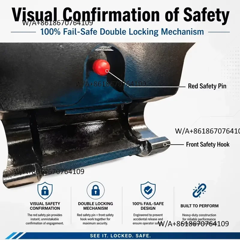 Hot Seller Excavator Double Lock Hydraulic Quick Hitch Coupler with Visual Pin Confirmation Red Indicator Heavy Quick