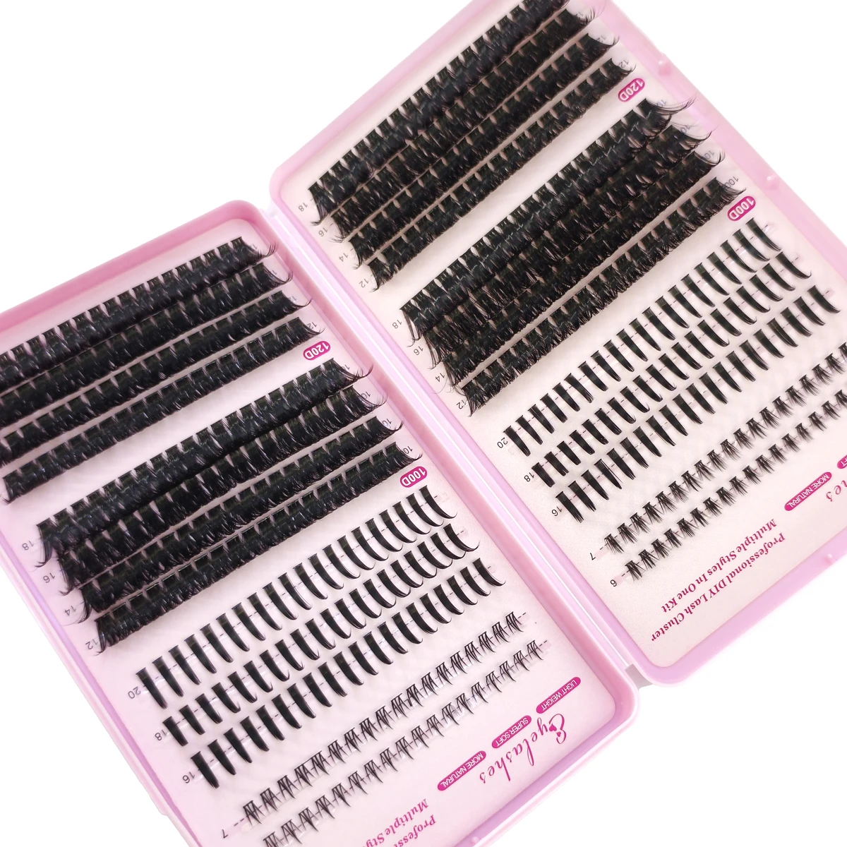 600PCSNew الموسعة Bundle100D120D + الجنية + أسفل رمش النمط الطبيعي مستقل رمش اليدوية رمش حزمة ثلاثية الأبعاد رموش بالمنك #3