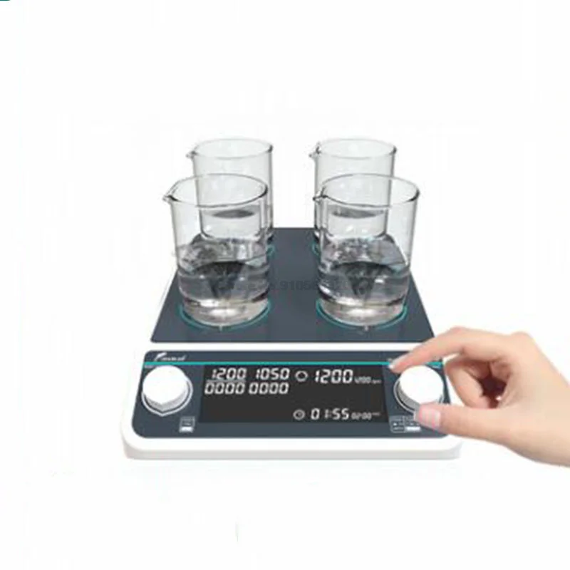 MMS4pro Multi-Position Magnetic Stirrer 1500rpm 4*500ml Electric Magnetic Stirrer Laboratory LCD Digital Display Magnetic Mixer