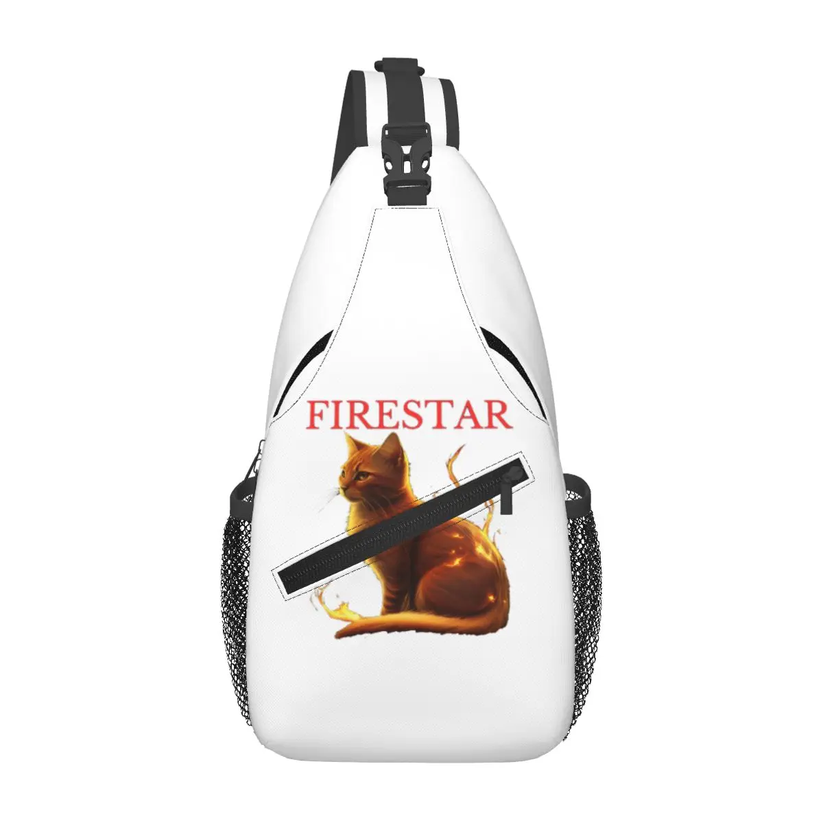 Warrior Cats - Firestar Chest Bag Men Sling Crossbody Backpack Chest Bag Travel Hiking Daypack Shoulder Bag