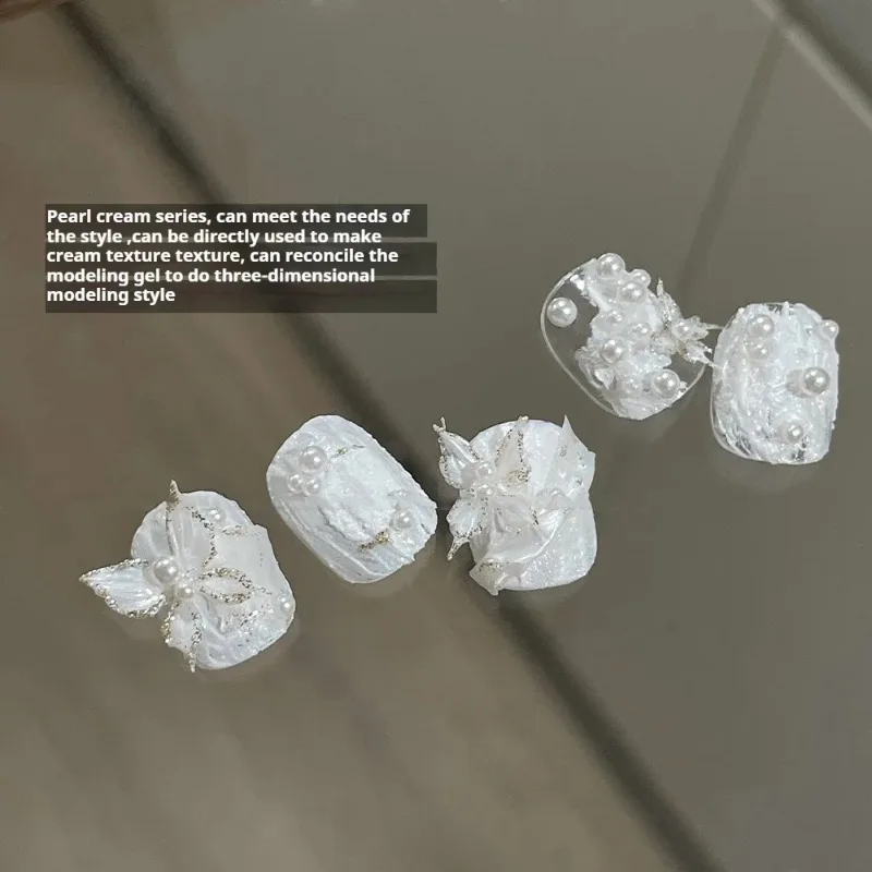 3 cores sem limpeza pérola creme escultura em unhas gel texturizado arte do prego documerarion diy salão de beleza creme de unhas para 3d cromo em pó manicure