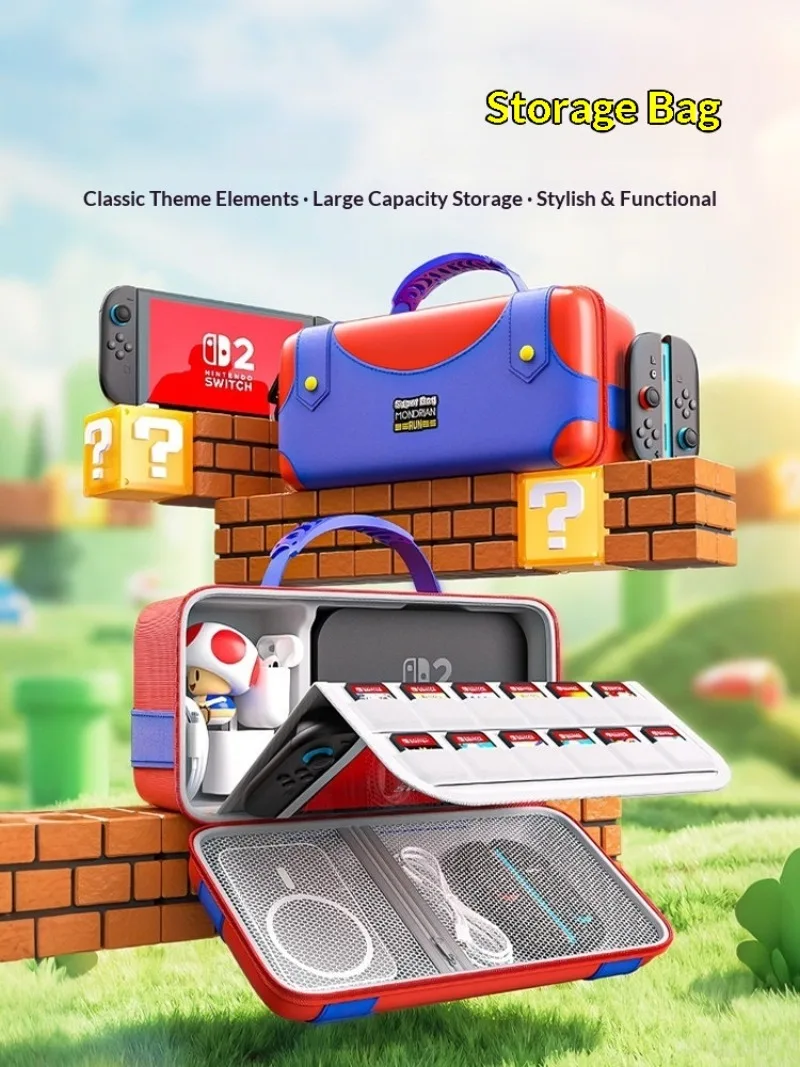Portable Protective Storage Box For Switch 2/OLED Hard Shell Handheld Game Console Bag With Card Holder Accessories Organizer