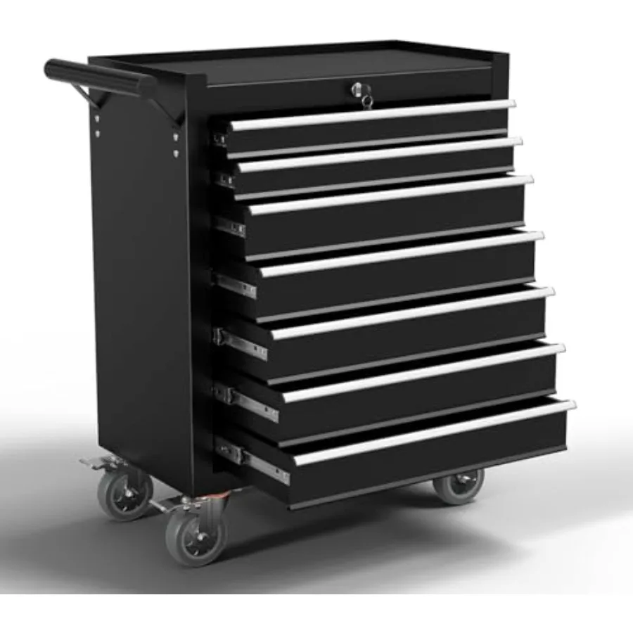 

Metal Rolling Tool Chest with Wheels, Tool Storage Cabinet with Locking System Toolbox with Wheels for Garage, Workshop, Repair