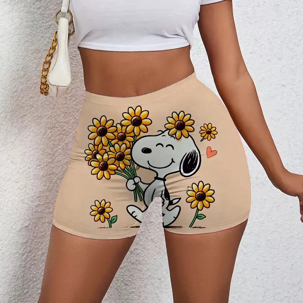 سنوبي طباعة الورك رفع اللياقة البدنية اليوغا السراويل السراويل الإناث عالية الخصر الخوخ عارية تشغيل الرياضة التجفيف السريع المضادة